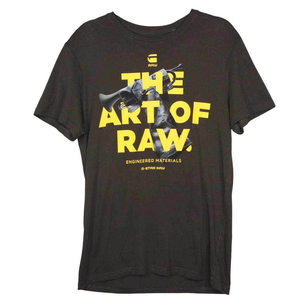 G-Star RAW Graphic T-Shirt Size S Green The Art of Raw Engineered Materials